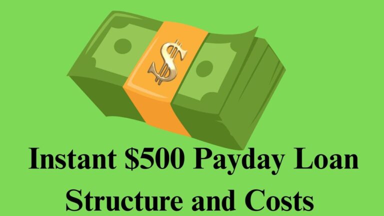 Instant $500 Payday Loan Structure and Costs